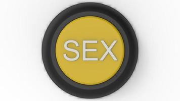 botão de sexo amarelo isolado renderização de ilustração 3d foto