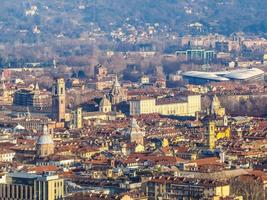 hdr vista aérea do centro da cidade de torino foto