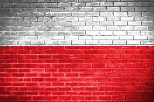 fundo de textura de parede de bandeira polonesa foto