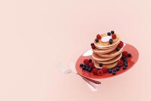 comida e doce em fundo pastel renderização em 3d foto