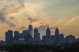 skyline de Filadélfia ao amanhecer