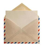 carta de envelope de correio aéreo de estilo retro foto