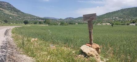 paisagem vista para a montanha grama rochas e outros foto