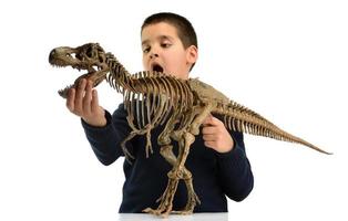 criança e dinossauro foto