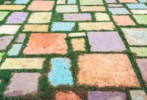 chão de bloco colorido foto