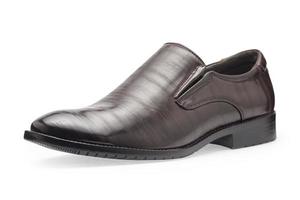 único de sapatos de couro marrom clássico para homens, sem cadarço foto