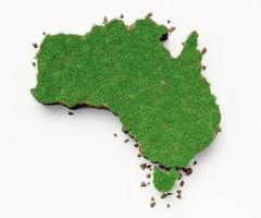 grama do país da austrália e ilustração 3d do mapa de textura do solo foto