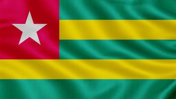 bandeira do togo. bandeira de ondulação realista 3d render ilustração com textura de tecido altamente detalhada. foto