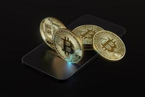 criptomoeda bitcoin a moeda futura, tendências de criptomoeda, bitcoins no celular foto