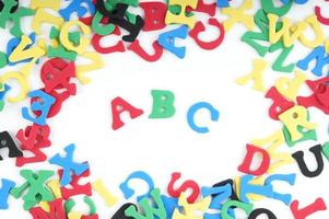 abc em letras coloridas foto