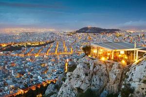 Atenas da colina lycabettus. foto