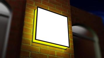 sinalização de parede quadrada com estilo de luz neon foto
