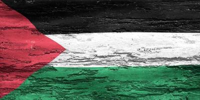 ilustração 3D de uma bandeira da Palestina - bandeira de tecido acenando realista foto