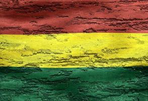 bandeira da bolívia - bandeira de tecido acenando realista foto