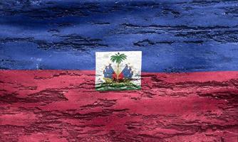 ilustração 3D de uma bandeira do haiti - bandeira de tecido acenando realista foto