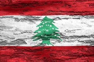 ilustração 3D de uma bandeira do Líbano - bandeira de tecido acenando realista foto