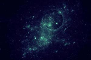 espaço abstrato ilustração 3d. fundo de galáxia futurista. efeito de ruído e vibrações radiantes de poeira estelar e raios de luz. cenário de ciência e tecnologia