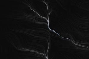 partículas brancas abstratas fluem em fundo preto. visualização de renderização 3d de textura de linhas eletro futurista foto