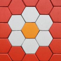 textura de fundo de piso de tijolo hexagonal foto