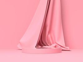 3D renderização abstrata. Produtos de beleza definidos para maquete de embalagens de cosméticos e cuidados com a pele design mínimo em fundo rosa pastel foto