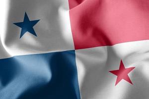 Bandeira de ilustração de renderização 3D do Panamá. acenando no vento fla foto