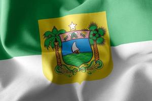 bandeira de ilustração 3d do rio grande do norte é um estado do brasil