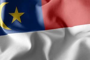 bandeira de ilustração 3d de malaca é um estado da malásia foto