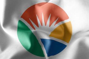 A bandeira de ilustração 3D de South Gyeongsang é uma região de South Ko foto