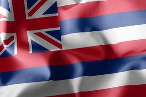 A bandeira de ilustração 3D do Havaí é uma região dos Estados Unidos. onda foto