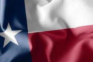 A bandeira da ilustração 3d do texas é uma região dos estados unidos. onda foto