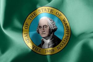 A bandeira da ilustração 3D de Washington é uma região dos Estados Unidos. foto