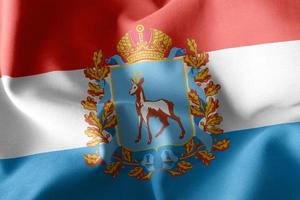 Bandeira de ilustração 3D do oblast de samara é uma região da rússia. foto