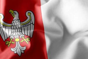 A bandeira da ilustração 3d da voivodia da maior polônia é uma região de foto