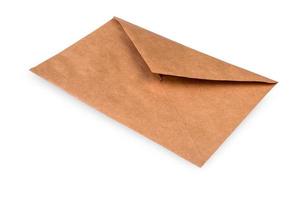 envelope de papel isolado em um fundo branco foto