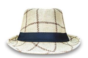 chapéu de palha isolado no fundo branco, com traçado de recorte foto