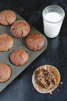 muffins de chocolate-laranja com fermento foto