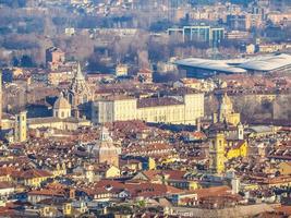 hdr vista aérea do centro da cidade de torino foto