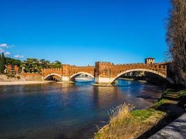 ponte hdr castelvecchio aka ponte scaliger em verona foto