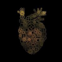 coração humano, forma de arranjo de engrenagens do coração humano foto