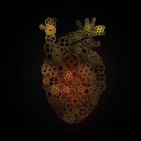 coração humano, forma de arranjo de engrenagens do coração humano foto