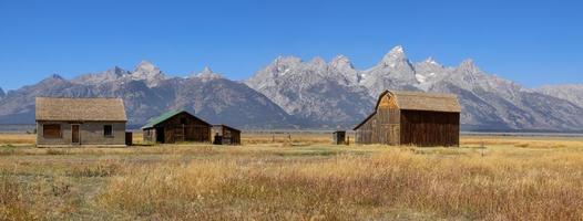 histórico Mormon Barn Row no Grand Tetons National Park. foto