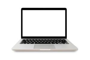 laptop com tela em branco isolada no fundo branco foto