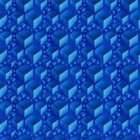 Ilustração 3D de linhas de cube.set azul de quadrados sobre fundo monocromático, padrão. fundo de geometria foto