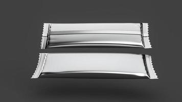 maquetes universais de palitos de embalagem em branco. vista frontal e traseira. isolado na ilustração 3d de fundo escuro foto