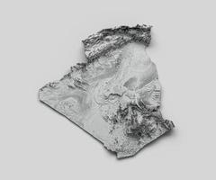 mapa da argélia mapa de altura de cor de relevo sombreado na ilustração 3d de fundo isolado foto