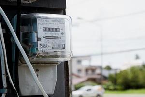 o medidor de eletricidade informa a quantidade de eletricidade. área de cópia. foto