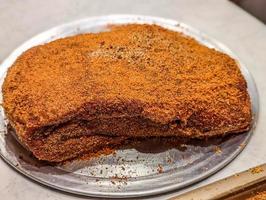 tempero de peito bovino pedaços de carne para defumação foto