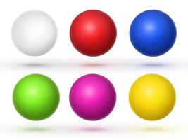 coleção de esferas brilhantes coloridas isoladas em branco. renderização 3D foto