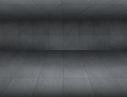 sala vazia com piso de concreto e parede 3d renderização foto