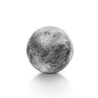 bola de metal de aço isolada no fundo branco. renderização 3D foto